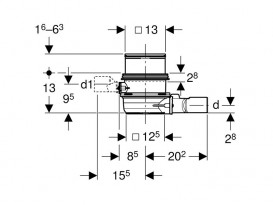 Душевой трап Geberit Varino горизонтальный d50 мм 388.023.00.1