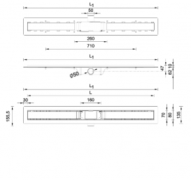 Душовою трап Styron Basic 900 сухий затвор з полірованої гратами STY-B-90