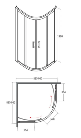 Душовий куточок Besco Modern 90х90х190 см профіль глянсовий хром/скло матове MP-90-190-M