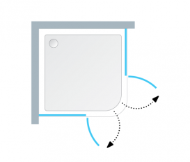 Душевой уголок четверть круга Kolpa San Atlas TKP 90/K 90x90 см профиль хром/прозрачное стекло 560220