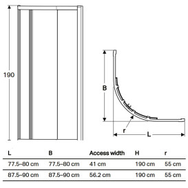 Душевой уголок Geberit Geo 80х80 см прозрачное стекло/серебристый профиль 560.111.00.2