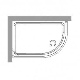 Душовий куточок Kerasan Retro DX правобічний асиметричний 80х120 см профіль хром прозоре скло 9137T0