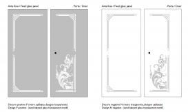Душовий куточок Kerasan Retro DX / SX 100х100 см профіль бронза матове скло з декором 9148P3