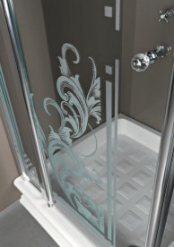 Душевой уголок Kerasan Retro DX/SX 80х80 см профиль хром прозрачное стекло с декором 9159N0