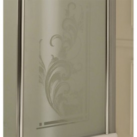 Душовий куточок Kerasan Retro DX / SX 90X90 см профіль хром скло матове з декором 9145P0