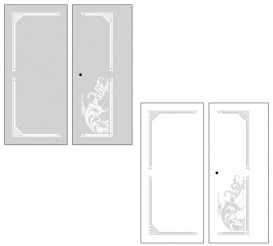 Душевой уголок Kerasan Retro SX 80х96 см дверь со стороны 80 см профиль бронза стекло матовое с декором 9143P3