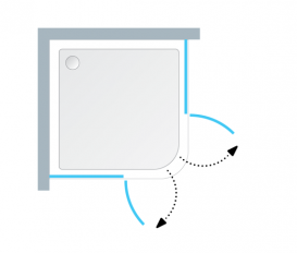Душовий кутник Kolpa San Atlas TKP 90/K-FROST 90x90 см профіль хром/прозоре скло/Фрост 560840