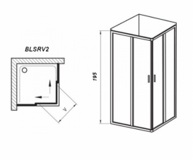 Душовий куточок квадратний Ravak Blix Slim BLSRV2-90 профіль полірований алюміній скло transparent X1LM70C00Z1