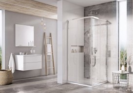 Душовий куточок квадратний Ravak Blix Slim BLSRV2-90 профіль полірований алюміній скло transparent X1LM70C00Z1