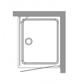 Душовий куточок лівобічний Kerasan Retro SX 100х100 см профіль золото прозоре скло з декором 9150N1