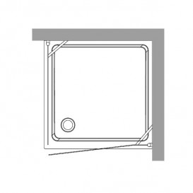 Душевой уголок левосторонний Kerasan Retro SX 80х80 см профиль хром матовое стекло 9161S0