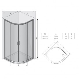 Душевой уголок полукруглый Ravak Blix BLCP4-80 белый профиль стекло transparent 3B240100Z1