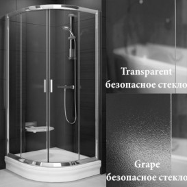 Душовий куточок напівкруглий Ravak Blix BLCP4-80 профіль сатин скло transparent 3B240U00Z1