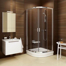 Душевой уголок полукруглый Ravak Blix BLCP4-80 профиль хром стекло grape 3B240C00ZG