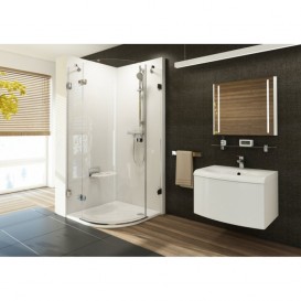 Душевой уголок полукруглый Ravak Brilliant BSKK3-80 L профиль хром стекло transparent 3UL44A00Y1