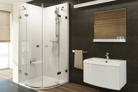 Душевой уголок полукруглый Ravak Brilliant BSKK4-80 профиль хром стекло transparent 3U244A00Y1