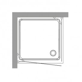 Душевой уголок правосторонний Kerasan Retro DX 90X90 см профиль золото стекло прозрачное с декором 9146N1