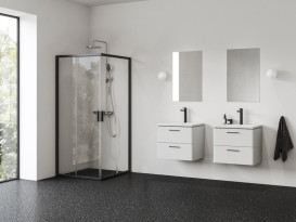 Душевой уголок Ravak Blix II NBLRV2-80 профиль черный стекло transparent 1LM40300Z1