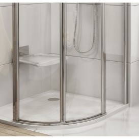 Душевой уголок Ravak Chrome CSKK4-80 полукруглый профиль сатин стекло transparent 3Q140U00Z1