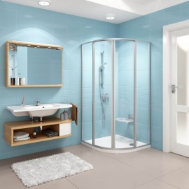 Душевой уголок Ravak Supernova SKCP4-80 полукруглый профиль сатин полистирол pearl 31140U0011