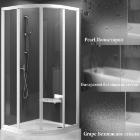 Душовий куточок Ravak Supernova SKCP4-90 напівкруглий білий профіль скло grape 31170100ZG