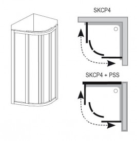 Душевой уголок Ravak Supernova SKCP4-90 полукруглый белый профиль полистирол pearl 3117010011