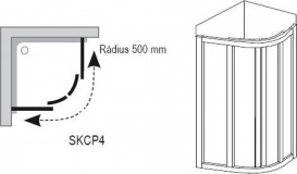Душовий куточок Ravak Supernova SKCP4-90 Sabina напівкруглий білий профіль полістирол pearl 31177V10011
