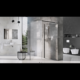 Душовий куточок Ravak Walk In Corner-110/80 профіль чорний скло transparent GW1CD4300Z1