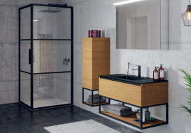 Душовий куточок Riho Grid GB201 90x80 см чорний матовий/прозоре скло GB2090080