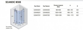 Душовий куточок Riho Scandic Mistral M308 120x120 см лівий хром/прозоре скло GX0407201