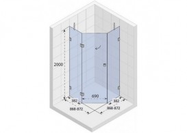 Душовий куточок Riho Scandic S-301 90х90 см хром/прозоре скло GC40200GC40200