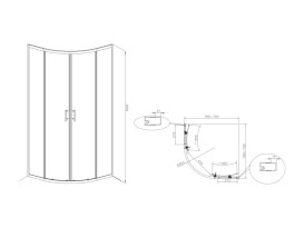Душовий куточок Roca Town-N 80х80 см прозоре скло/профіль хром AMP2508012M