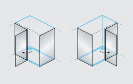Душевые двери Kolpa San Andromeda D 160-UNI B 160х200 см профиль черный/прозрачное стекло Clean Coat 516650