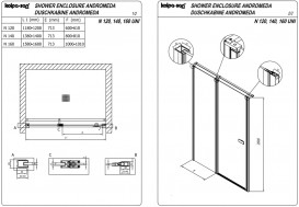 Душові двері Kolpa San Andromeda N 160-UNI SBR 160х200 см профіль срібло/прозоре скло Clean Coat 516740
