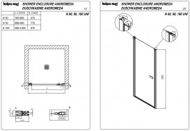 Душові двері Kolpa San Andromeda N 90-UNI SBR 90х200 см профіль срібло/прозоре скло Clean Coat 516700