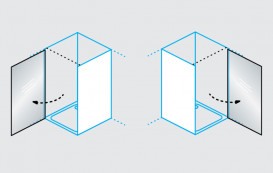 Душевые двери Kolpa San Andromeda N 90-UNI B 90х200 см профиль черный/прозрачное стекло Clean Coat 516760