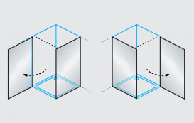 Душові двері Kolpa San Andromeda D 80-UNI SBR 80х200 см профіль срібло/прозоре скло Clean Coat 516510