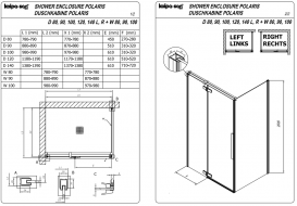 Душевые двери Kolpa San Polaris D 120-L B 120х200 см левая профиль черный/прозрачное стекло Clean Coat 515800