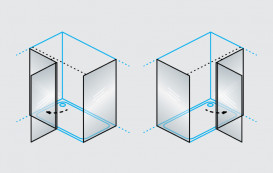 Душові двері Kolpa San Polaris D 140-R B 140х200 см права профіль чорний/прозоре скло Clean Coat 515830