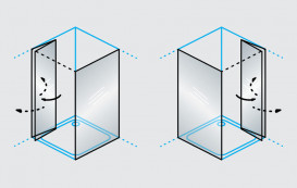 Душевые двери Kolpa San Polaris Fold D 100-R SBR 100х200 см правая профиль серебро/прозрачное стекло Clean Coat 516200