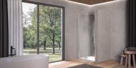 Душові двері Kolpa San Polaris Fold N 90-SBR 90х200 см ліва профіль срібло/прозоре скло Clean Coat 516350