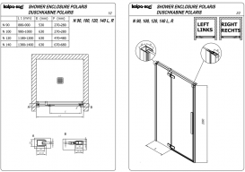Душові двері Kolpa San Polaris N 120-SBR 120х200 см ліва профіль срібло/прозоре скло Clean Coat 515910
