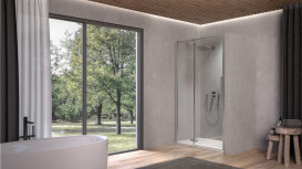 Душові двері Kolpa San Polaris N 90-L SBR 90х200 см ліва профіль срібло/прозоре скло Clean Coat 515870