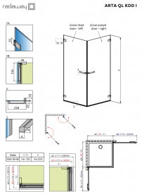Душевые двери Radaway Arta QL KDD I 50-100 правосторонние хром/прозрачное стекло 10102502-03-01R