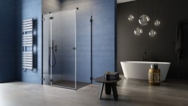 Душові двері Radaway Essenza Pro Black KDJ 120 лівобічні чорний/прозоре скло 10097120-54-01L