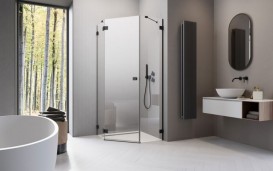 Душові двері Radaway Essenza Pro Black PTJ 57 правосторонні чорний/прозоре скло 10100000-54-01R