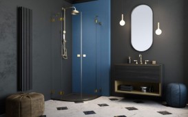 Душові двері Radaway Essenza Pro Gold PDD 90 лівобічні золото/прозоре скло 10095090-09-01L