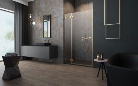 Душові двері Radaway Essenza Pro Gold DWJ 80 лівобічні золото/прозоре скло 10099080-09-01L