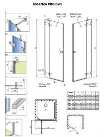 Душові двері Radaway Essenza Pro White DWJ 100 правосторонні білий/прозоре скло 10099100-04-01R