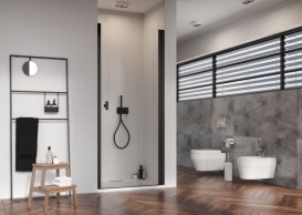 Душевые двери Radaway Nes 8 Black DWJ I 80 правосторонние черный/прозрачное стекло 10076080-54-01R